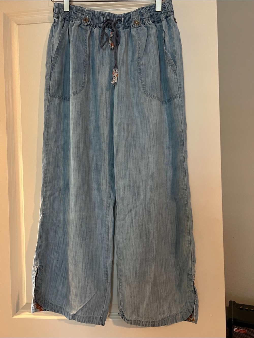 Matilda Jane - Light Wash Drawstring Wide Leg Pants